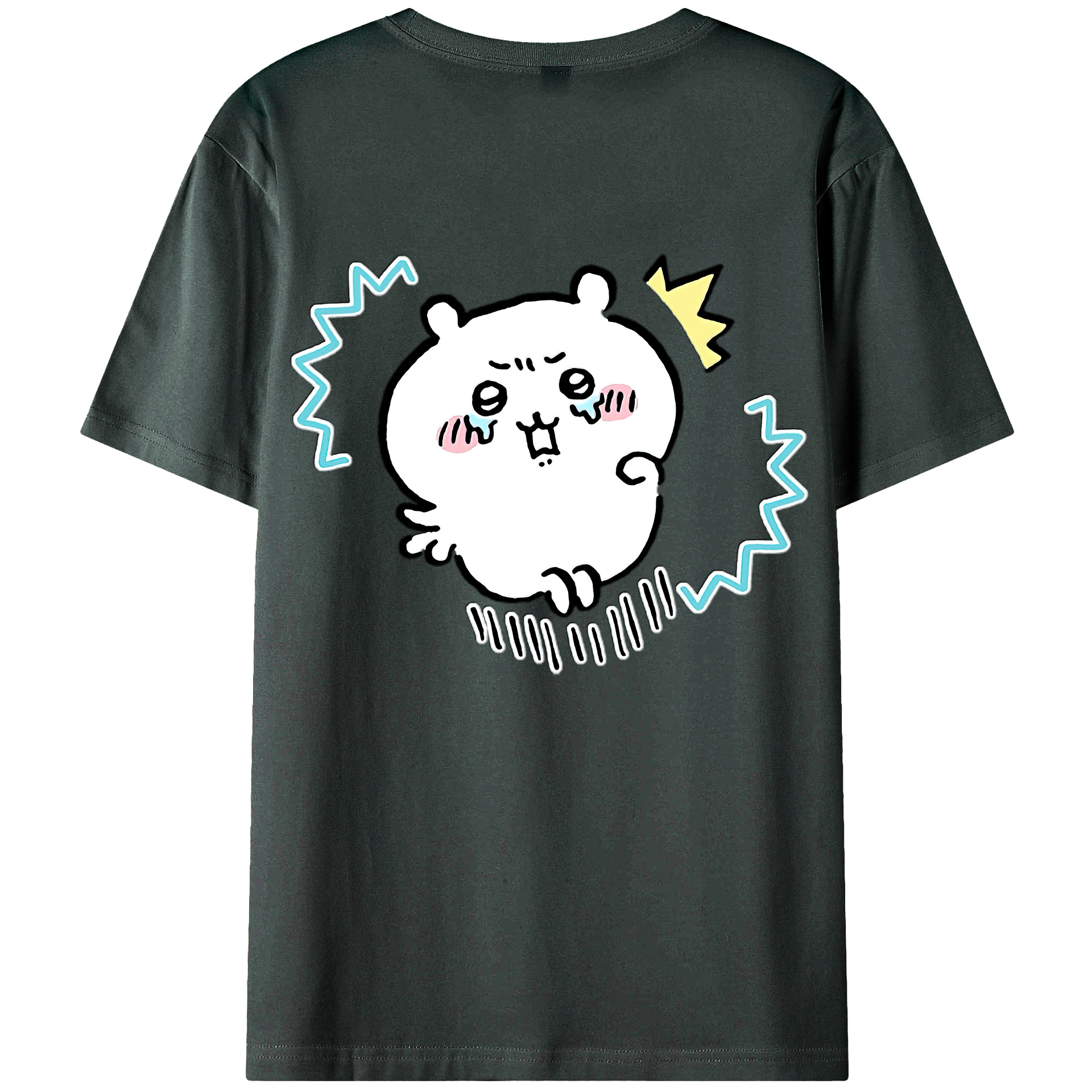 （画像用） ちいかわ ちいかわ Chii-kawa chiikawa 綿100％ メンズ半袖Tシャツ（バックプリント） 通気性